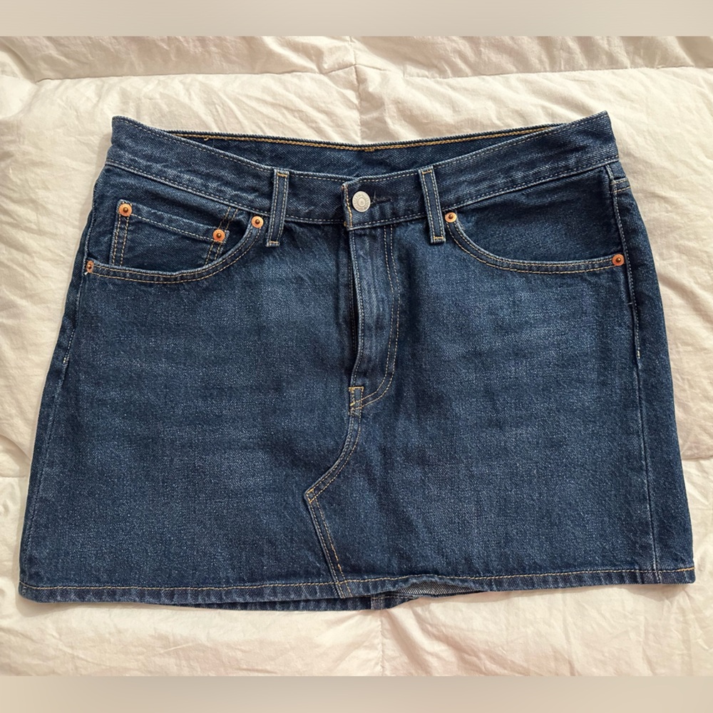 Mini denim jean skirt